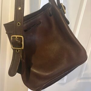 Brown Coach Leather Hobo Shoulder Bag